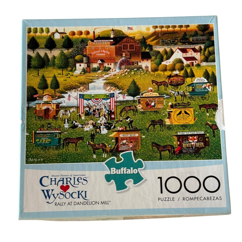 Buffalo Charles Wysocki Rally at Dandelion Mill 1000 Pc Puzzle UNCOUNTED - Picture 2 of 11
